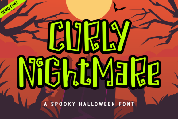 Curly Nightmare Demo Font: Halloween Charm for Bold Designs
