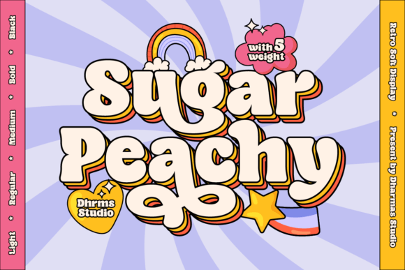 Sugar Peachy: A Groovy Display Font for Joyful Branding